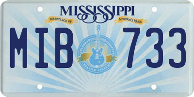 MS license plate MIB733