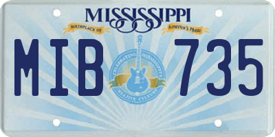 MS license plate MIB735