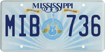 MS license plate MIB736
