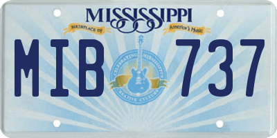 MS license plate MIB737
