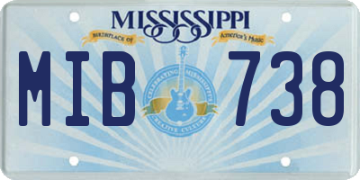 MS license plate MIB738