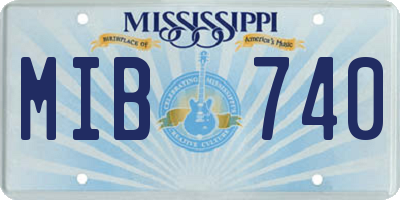 MS license plate MIB740