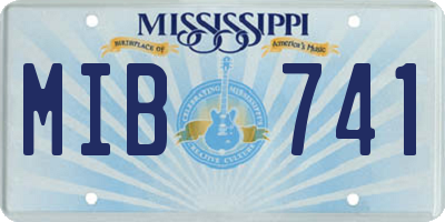 MS license plate MIB741
