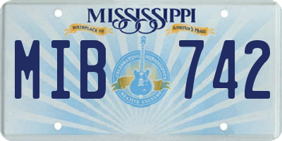 MS license plate MIB742