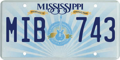 MS license plate MIB743