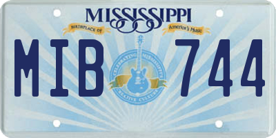 MS license plate MIB744