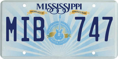 MS license plate MIB747