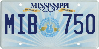MS license plate MIB750