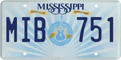 MS license plate MIB751