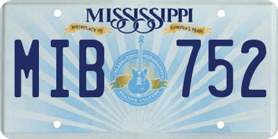 MS license plate MIB752