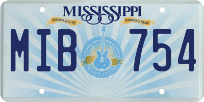 MS license plate MIB754