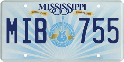 MS license plate MIB755