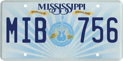 MS license plate MIB756