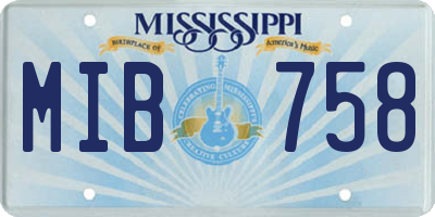 MS license plate MIB758