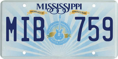 MS license plate MIB759