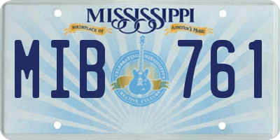 MS license plate MIB761