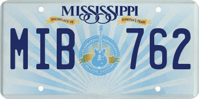 MS license plate MIB762