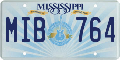 MS license plate MIB764