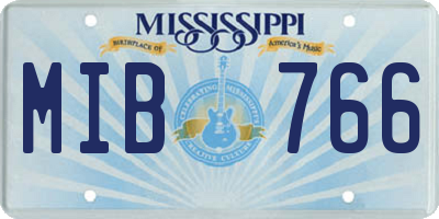 MS license plate MIB766