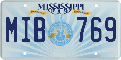 MS license plate MIB769