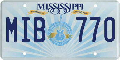 MS license plate MIB770