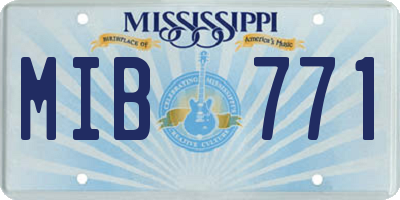 MS license plate MIB771