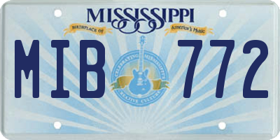 MS license plate MIB772