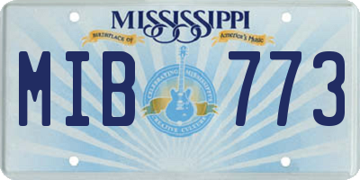 MS license plate MIB773