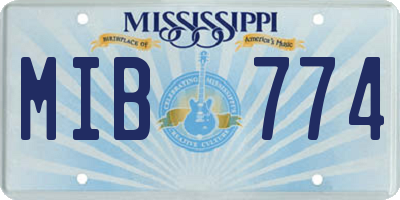 MS license plate MIB774