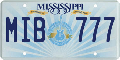 MS license plate MIB777