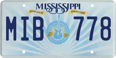 MS license plate MIB778