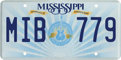 MS license plate MIB779