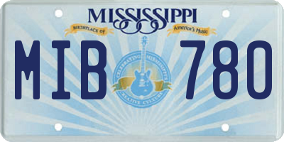MS license plate MIB780