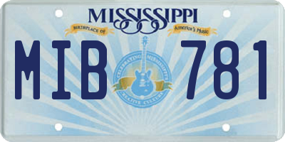 MS license plate MIB781