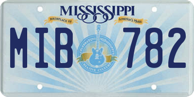 MS license plate MIB782