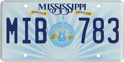 MS license plate MIB783