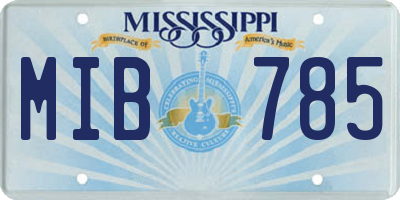 MS license plate MIB785