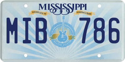 MS license plate MIB786