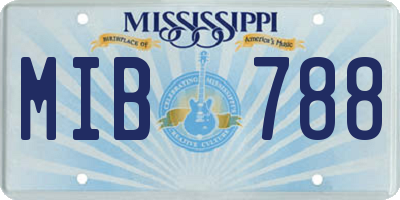 MS license plate MIB788