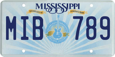 MS license plate MIB789