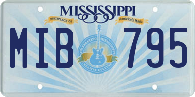 MS license plate MIB795