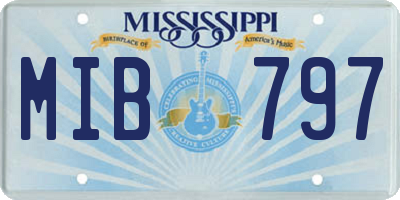 MS license plate MIB797