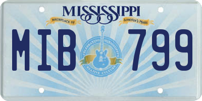MS license plate MIB799