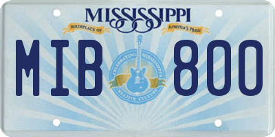 MS license plate MIB800