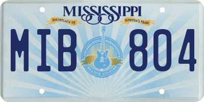 MS license plate MIB804
