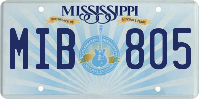 MS license plate MIB805