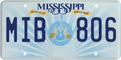 MS license plate MIB806