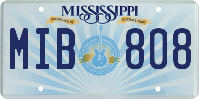 MS license plate MIB808