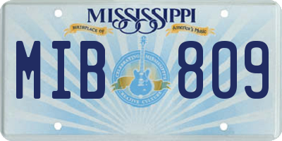 MS license plate MIB809
