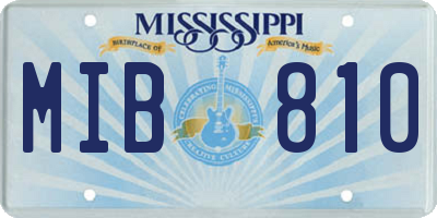 MS license plate MIB810